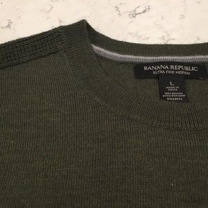 Olive Merino Wool Sweater Banana Republic